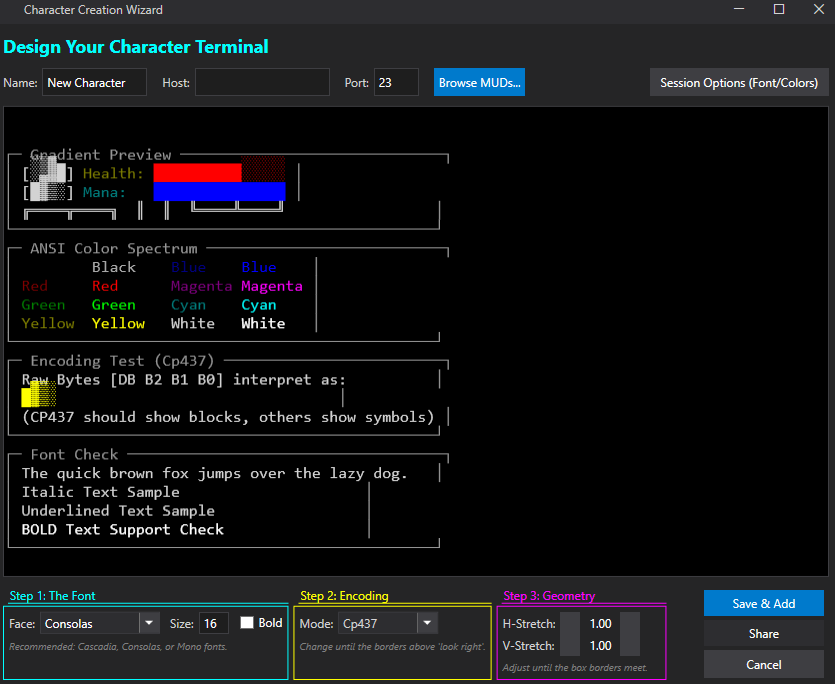 Character Creation